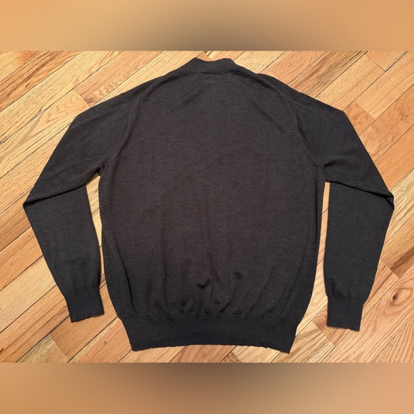 Peter Millar Crown Soft Wool/Silk 1/4 Zip Sweater Chocolate Brown Mens Size XL - Picture 6 of 13